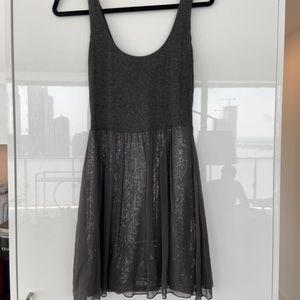 Grey Sequin Mini Tank Dress
